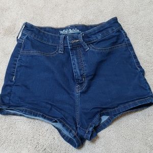 Vintage style high waisted jean shorts
